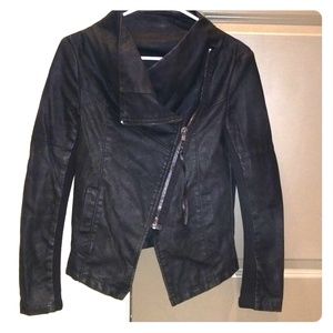 Black suede moto jacket